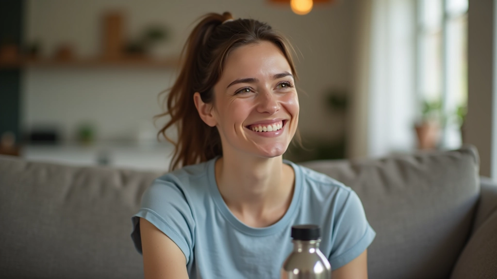 Persoon voelt zich voldaan en energiek na voltooide activiteit